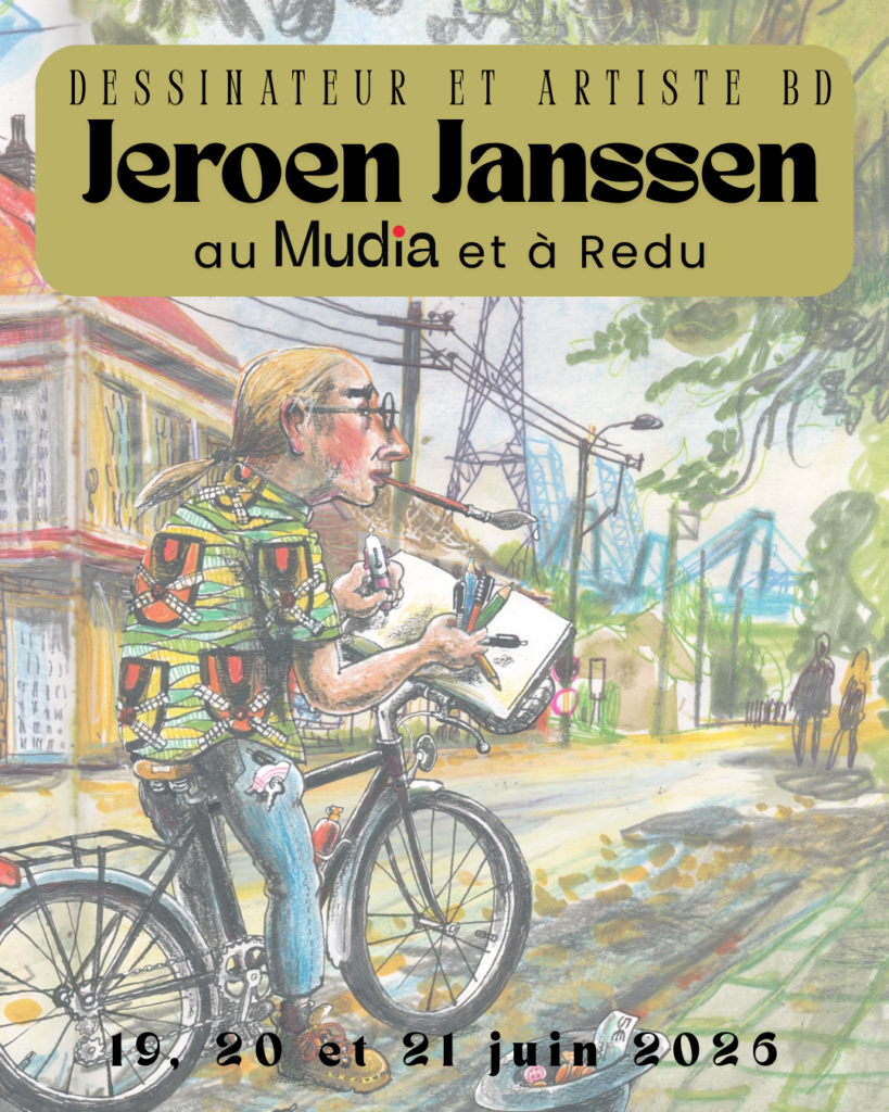 Le dessinateur Jeroen Janssen dessine au Mudia durant trois jours et fait découvrir son art pour sublissimart
